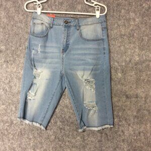 Jeans Brand Denim Shorts Distressed Size L Bermuda MSRP $98